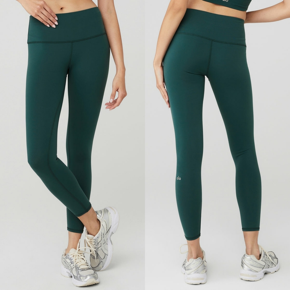 Alo Yoga High Waist Airbrush Midnight Green Legging